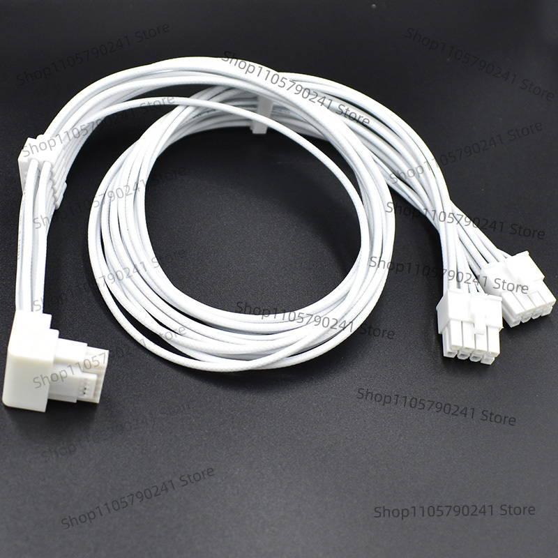 Dual 8Pin To 16Pin 12Vhpwr Cable - Câble tressé blanc 16AWG pour alimentation