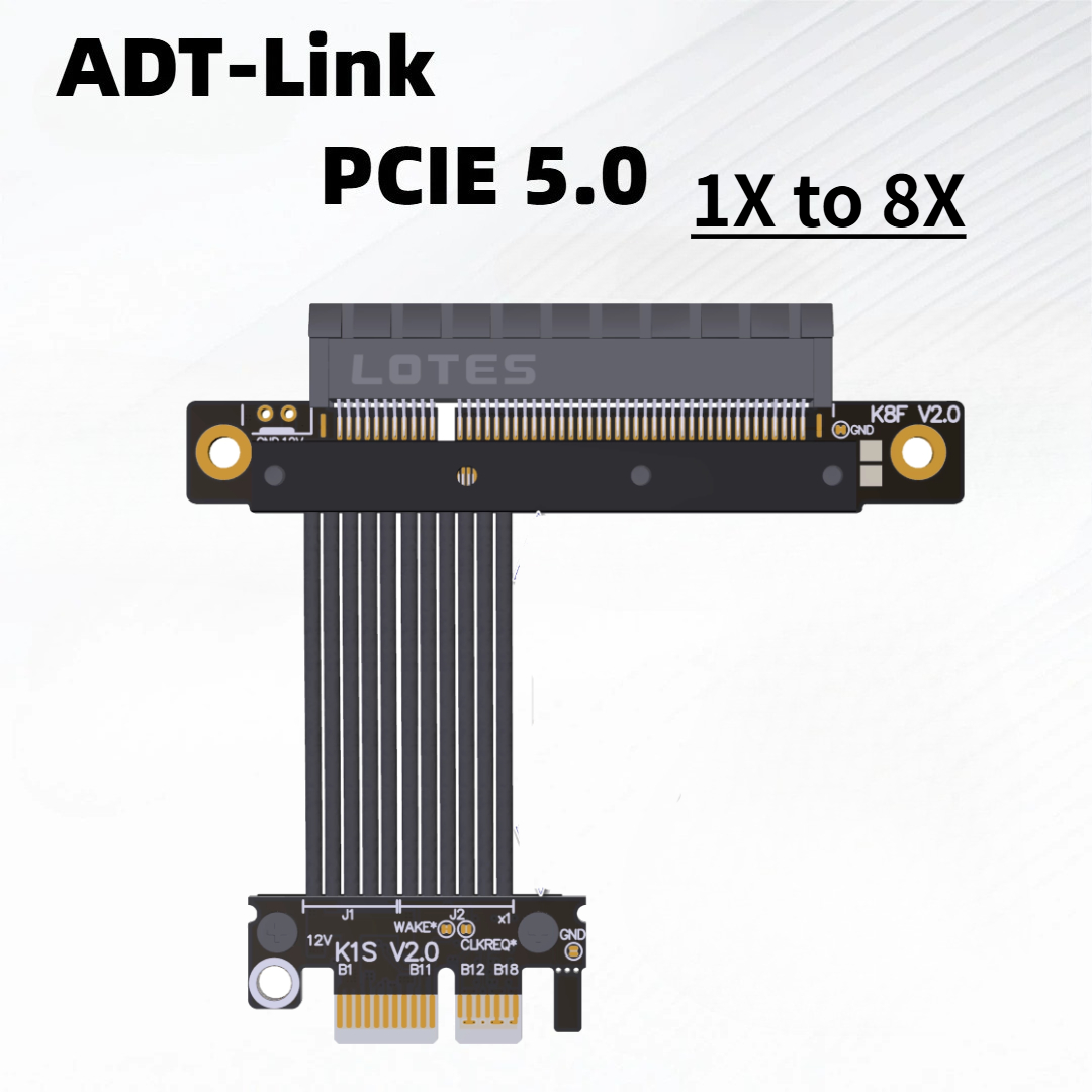 Pcie 5.0 Gpu Riser Cable - Câble d'extension PCI-E 5.0 X8 X1
