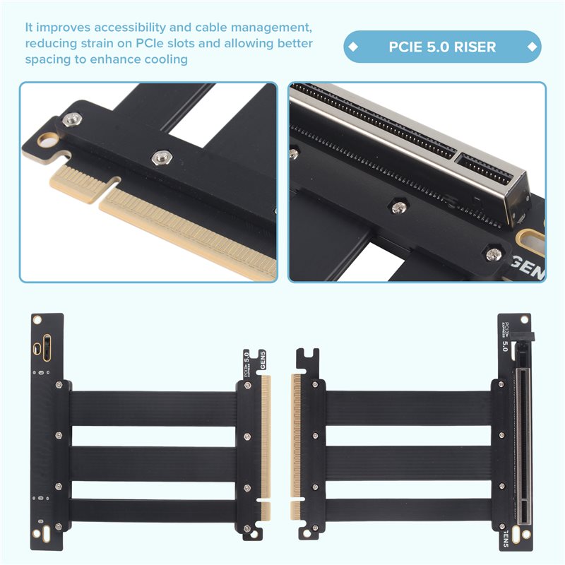 Câble rallonge PCIe 5.0 X16, 1 - Pcie 5.0 Gpu Riser Cable avis et prix