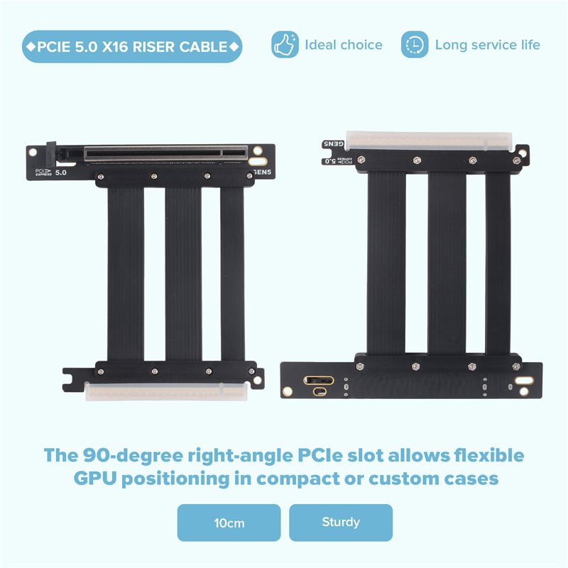 Câble rallonge PCIe 5.0 X16, 1 - Pcie 5.0 Gpu Riser Cable avis et prix